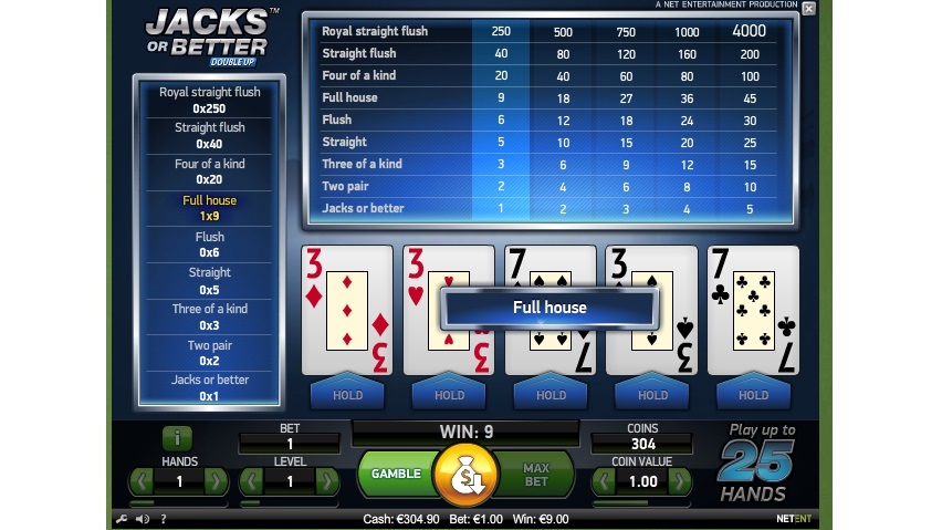 Video poker variant Jacks or Better